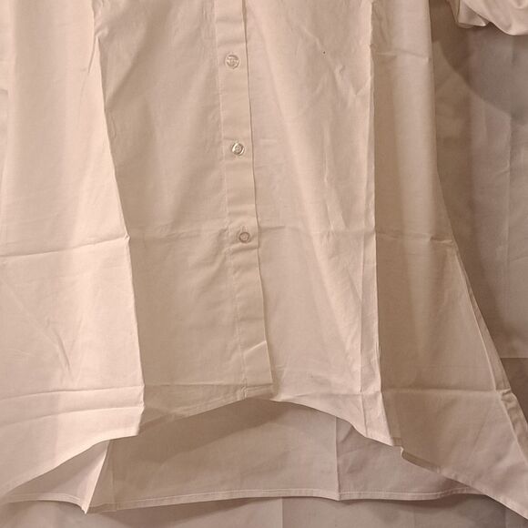 Truth + Style White Dolman Woven Sleeve Shirt w/Shark Bite Hem White/XS NWOT - Picture 7 of 15